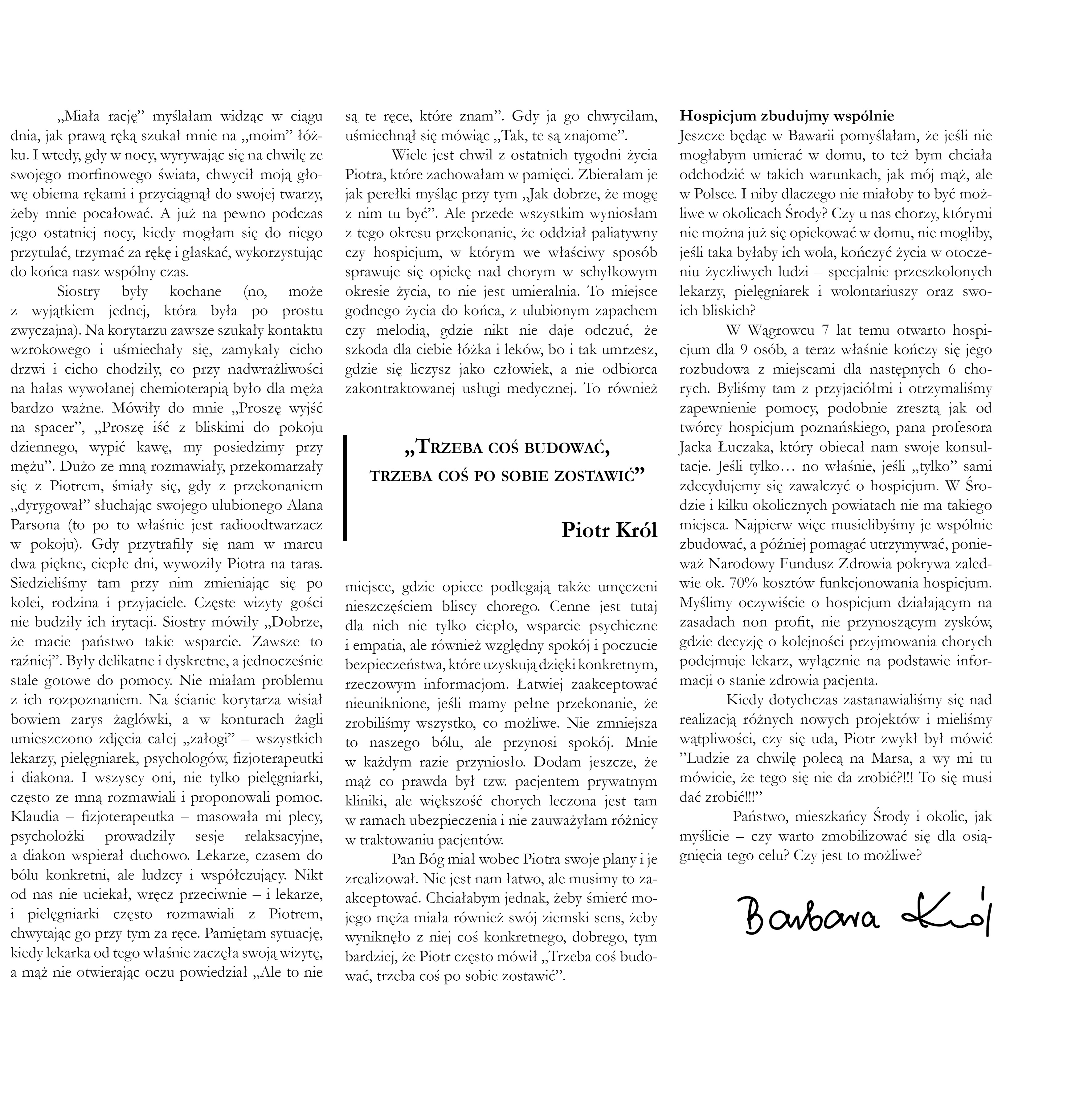 Wiadomość od Barbary Król - część 2