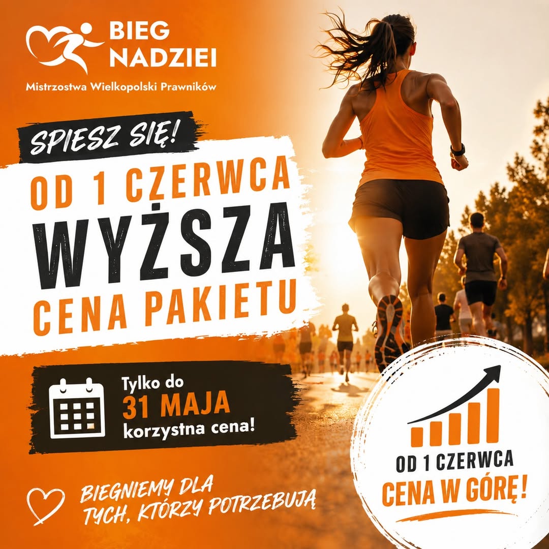 Ostatni dzwonek na tańsze zapisy - Bieg Nadziei 2026